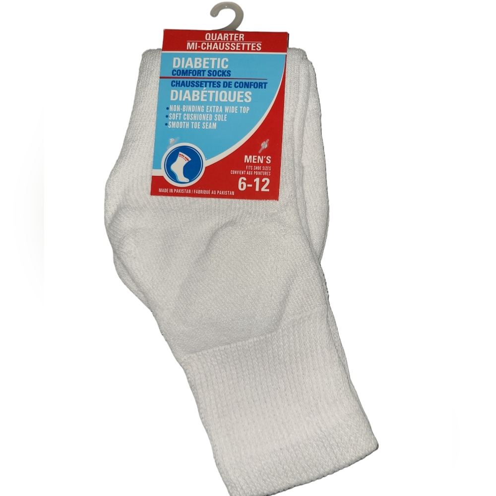 3/$30 Special Quarter High Diabetic Comfort Socks